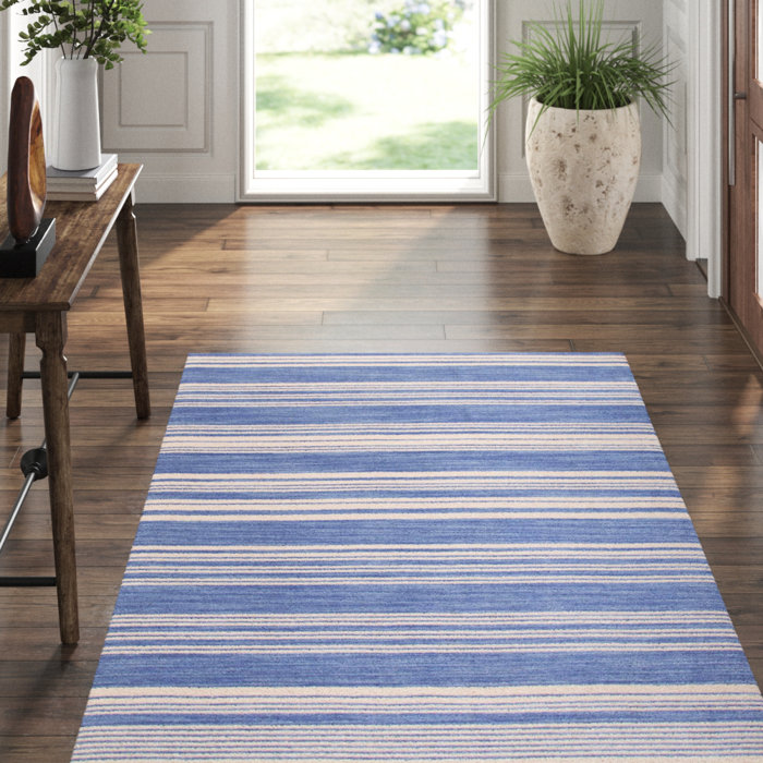 Dash and Albert Rugs Cottage Striped HandWoven Flatweave Ivory/French